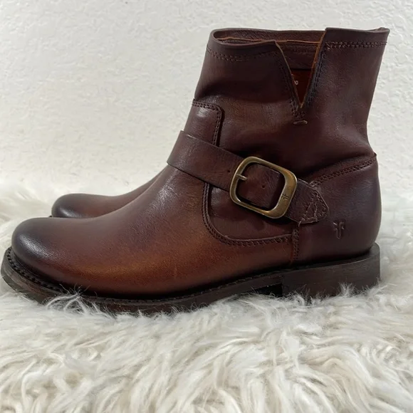 FRYE Veronica Leather Tan Booties Boots Slip On Western Cowgirl Size 8 NEW - Picture 8 of 16